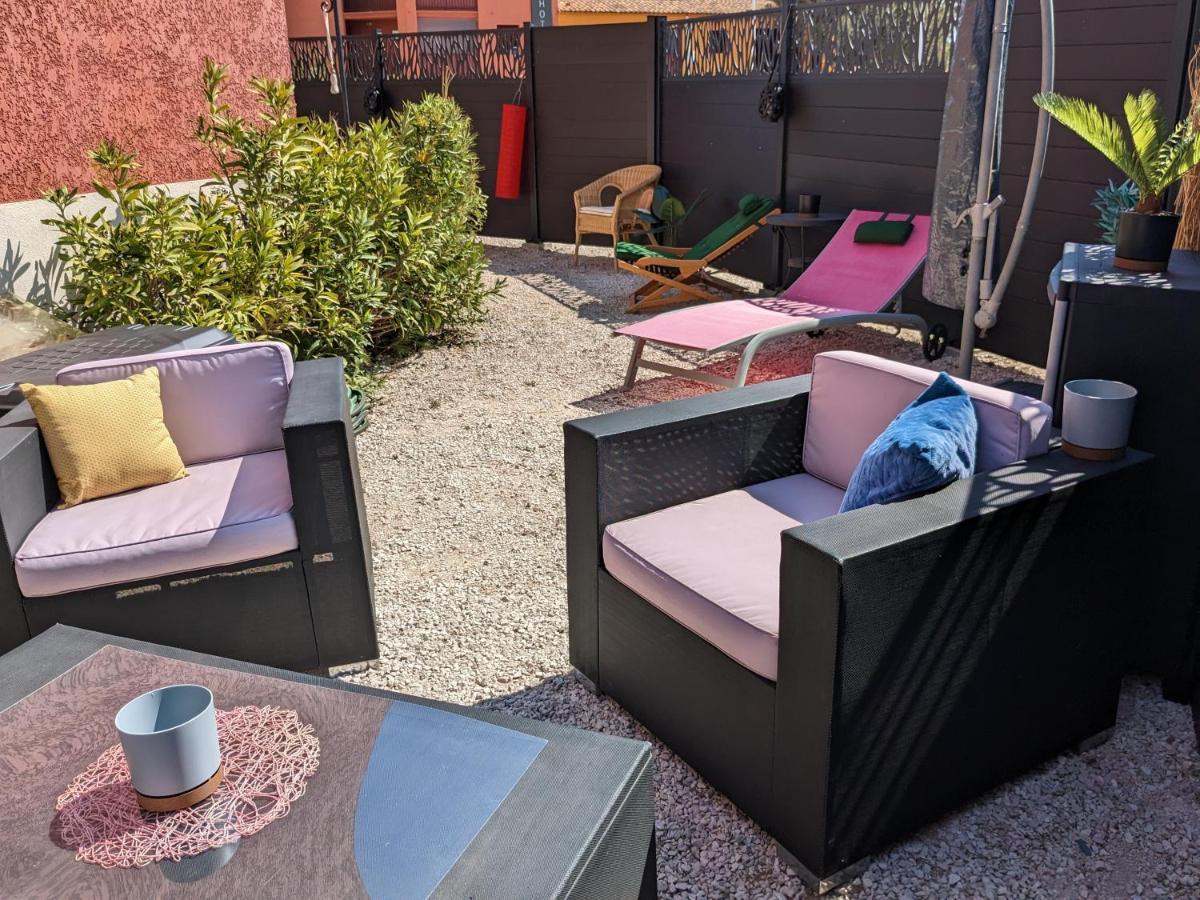 L'Instant Mer - Bord De Mer - Studio Avec Grand Jardin A La Capte Hyères Eksteriør bilde